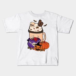 Spooky Ghost Coffee Kids T-Shirt